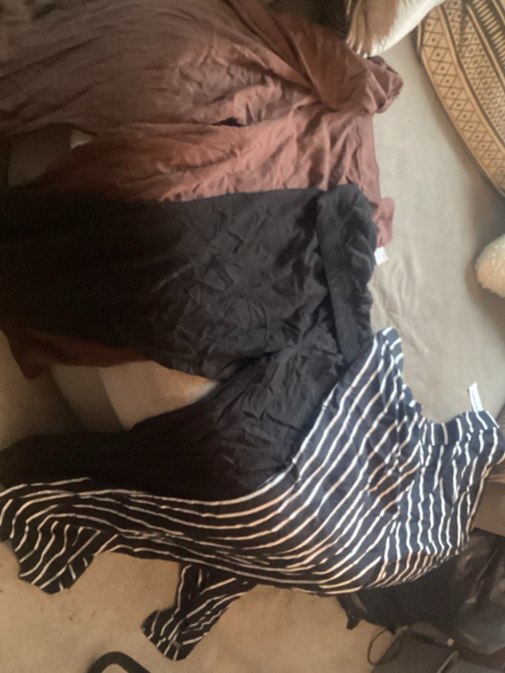 Old Navy Navy and White Striped Maxi Skirt